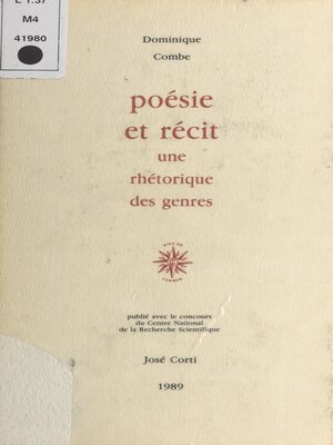 cover image of Poésie et Récit